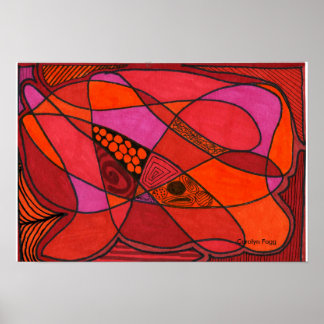 "Studie in Reds" Ontwerp van Carolyn Fagg Poster