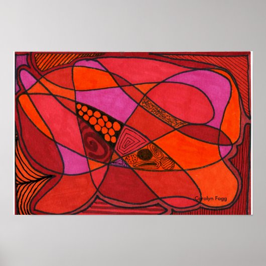 "Studie in Reds" Ontwerp van Carolyn Fagg Poster (Voorkant)