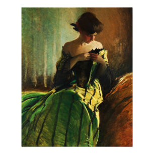 Studie in zwart en groen door John White Alexander Foto Afdruk