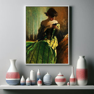 Studie in zwart en groen door John White Alexander Poster