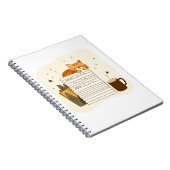 Studie Kat Koffie Stapel Notitieboek (Rechterzijde)