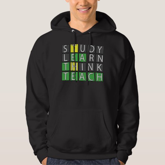 Studie Leer denk na Hoodie (Voorkant)