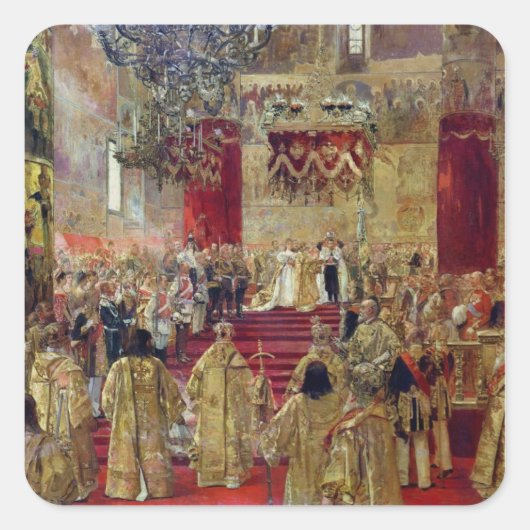 Studie naar de corruptie van de heer Nicholas II Vierkante Sticker (Voorkant)