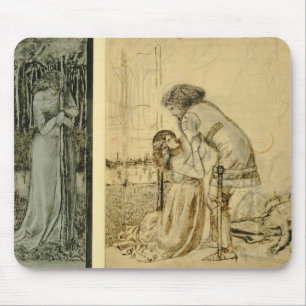 Studie naar de geverfde panelen op de St. George C Muismat