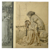 Studie naar de geverfde panelen op de St. George C Tegeltje (Voorkant)