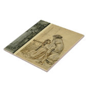 Studie naar de geverfde panelen op de St. George C Tegeltje (Zijkant)