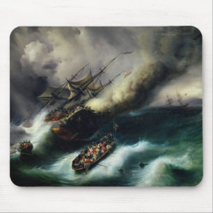 Studie naar de verbrande "Kent" in 1825 Muismat