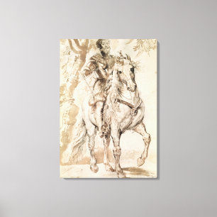 Studie naar een ruiterportret canvas afdruk