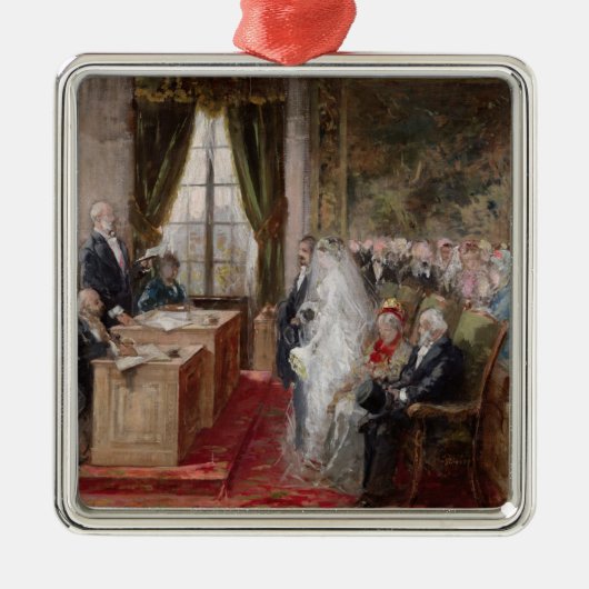 Studie naar het burgerlijk huwelijk metalen ornament (Voorkant)