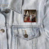 Studie naar het burgerlijk huwelijk vierkante button 5,1 cm (In situ)