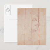 Studie naar het hoofd van de Libische Sibyl Briefkaart (Voorkant / Achterkant)