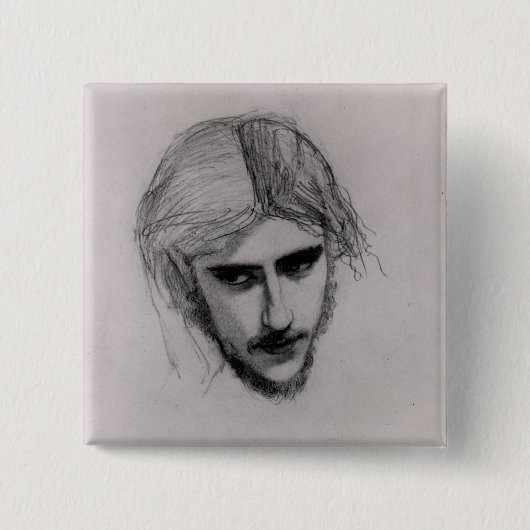 Studie naar het hoofd van Ferdinand voor Ferdinand Vierkante Button 5,1 Cm (Voorkant)