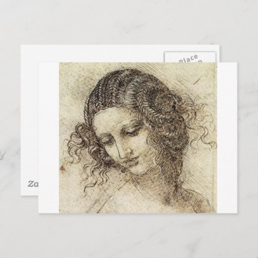 Studie naar het hoofd van Leda Briefkaart (Voorkant / Achterkant)