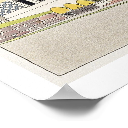 Studie naar het huis van Olbrich, Darmstadt, uit ' Poster (Hoek)