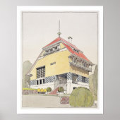 Studie naar het huis van Olbrich, Darmstadt, uit ' Poster (Voorkant)