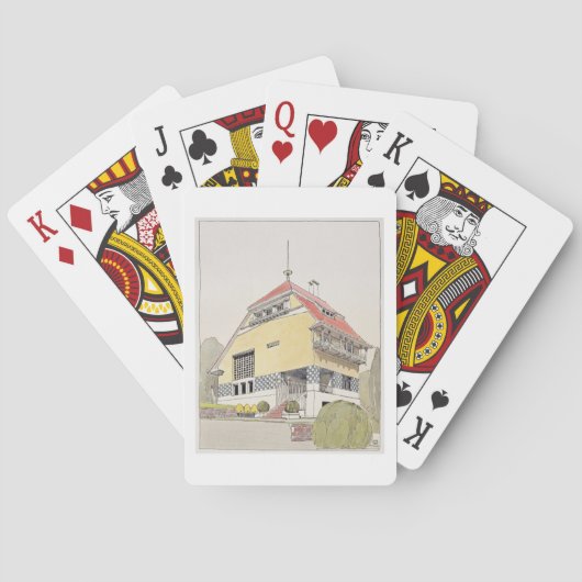 Studie naar het huis van Olbrich, Darmstadt, uit ' Speelkaarten (Achterkant)