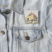 Studie naar het huis van Olbrich, Darmstadt, uit ' Vierkante Button 5,1 Cm (In situ)