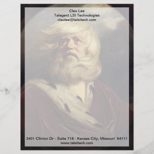 Studie naar King Lear - Joshua Reynolds Gepersonaliseerd Briefhoofd (Voorkant)