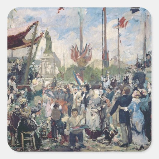 Studie naar "Le 14 Juillet 1880", 1880-84 Vierkante Sticker (Voorkant)