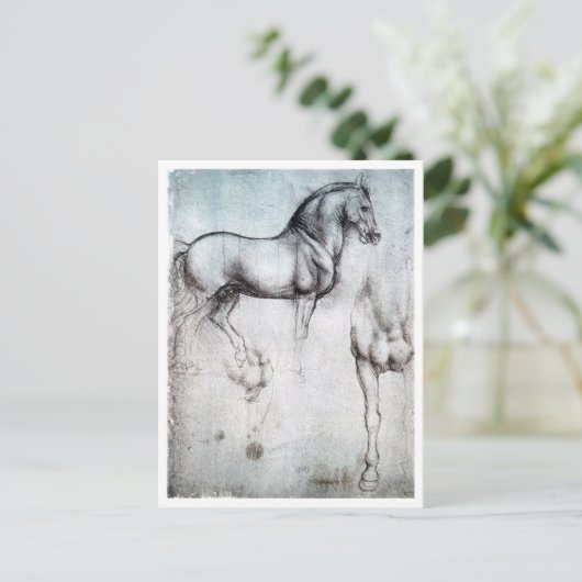 Studie naar paarden, Leonardo da Vinci Briefkaart (Staand voorkant)