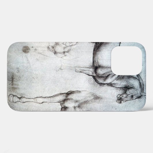 Studie naar paarden, Leonardo da Vinci Case-Mate iPhone Case (Achterkant (horizontaal))