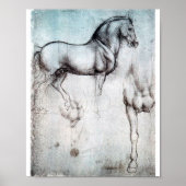 Studie naar paarden, Leonardo da Vinci Poster (Voorkant)