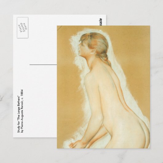 Studie naar "The Large Bathers" door Pierre Renoir Briefkaart (Voorkant / Achterkant)