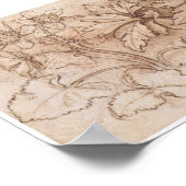 Studie naar twee Planten, Leonardo Da Vinci Poster (Hoek)