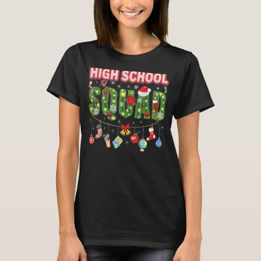 Studie over kerstboompjes op hoog schoolplein t-shirt (Voorkant)