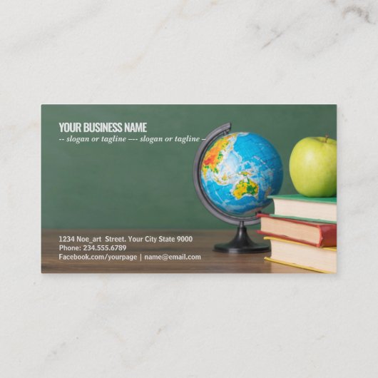 Studie over schoolonderwijs op feestdag visitekaartje (Achterkant)