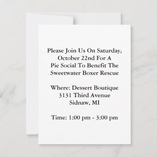 Studie Partij of Voordeel Pi Sociale Uitnodigingen (Achterkant)