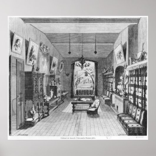 Studie van Alexandre Dumas Pere Poster (Voorkant)