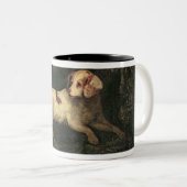 Studie van Clumber Spaniel Tweekleurige Koffiemok (Voorkant rechts)