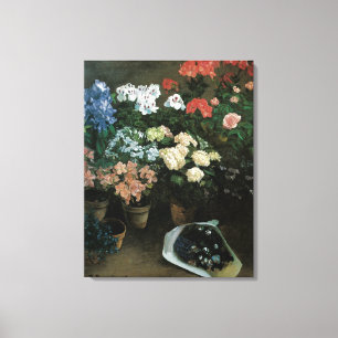 Studie van de bloemen door Frederic Bazille, kuns Canvas Afdruk