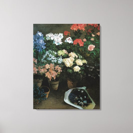 Studie van de bloemen door Frederic Bazille, kuns Canvas Afdruk (Voorkant)