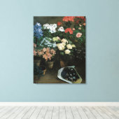 Studie van de bloemen door Frederic Bazille, kuns Canvas Afdruk (Insitu (Houten vloer))