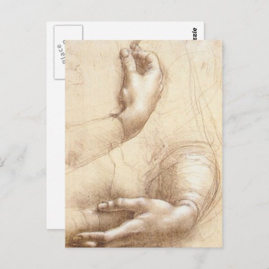Studie van de handen briefkaart (Voorkant / Achterkant)