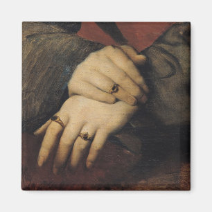 Studie van de handen van een vrouw magneet