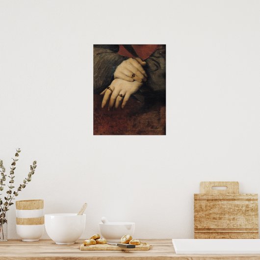 Studie van de handen van een vrouw poster (Keuken)