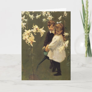 Studie van de Kinderen Vickers Feestdagen Kaart