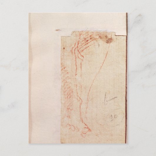 Studie van de voeten van Christus, met het kruis v Briefkaart (Voorkant)