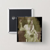 Studie van de vrouw vierkante button 5,1 cm (Voorkant /achterkant)