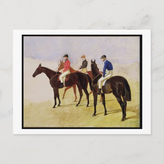 Studie van Drie Steeplechase Cracks: Allen McDonou Briefkaart (Voorkant)