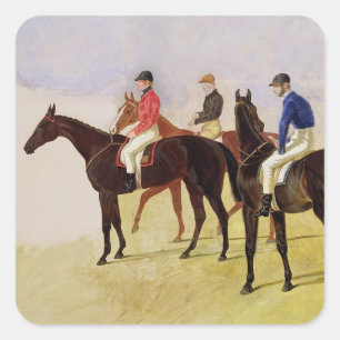 Studie van Drie Steeplechase Cracks: Allen McDonou Vierkante Sticker