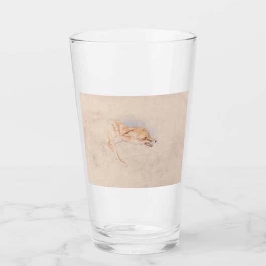 Studie van een Crouching Fox (door John Frederick  Glas (Voorkant)