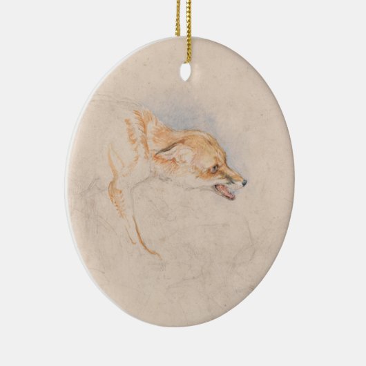 Studie van een Crouching Fox (door John Frederick  Keramisch Ornament (Rechts)