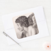Studie van een engel (ca. 1819-1881) vierkante sticker (Envelop)