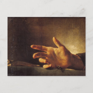 Studie van een hand briefkaart