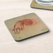 Studie van een hand (rode krijt op papier) bier onderzetter (Linkerzijde)