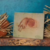 Studie van een hand (rode krijt op papier) fotoplaat (Zijkant)